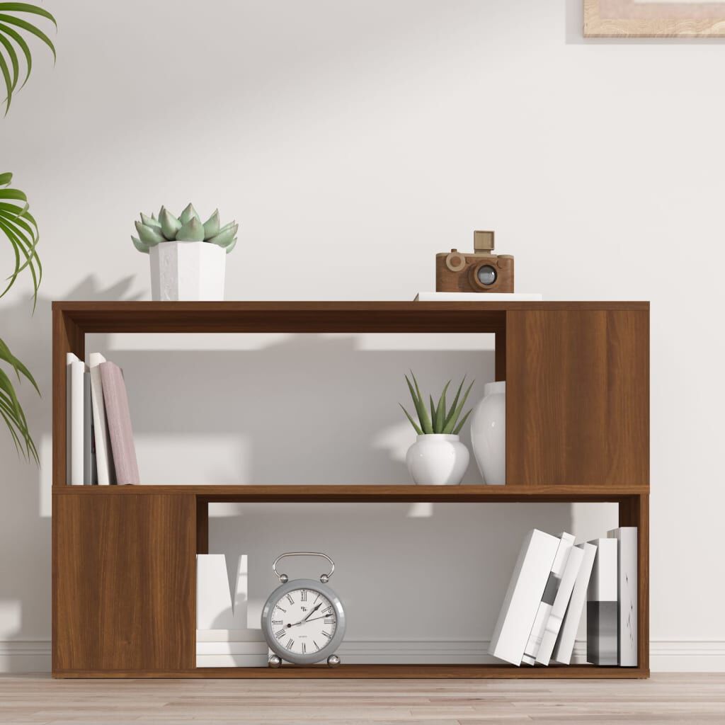 vidaXL خزانة كتب أوك بني 100×24×63 سم خشب صناعي