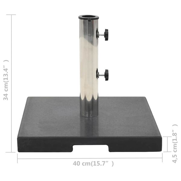 vidaXL قاعدة مظلة شمسية مربعة جرانيت أسود 20 كغم