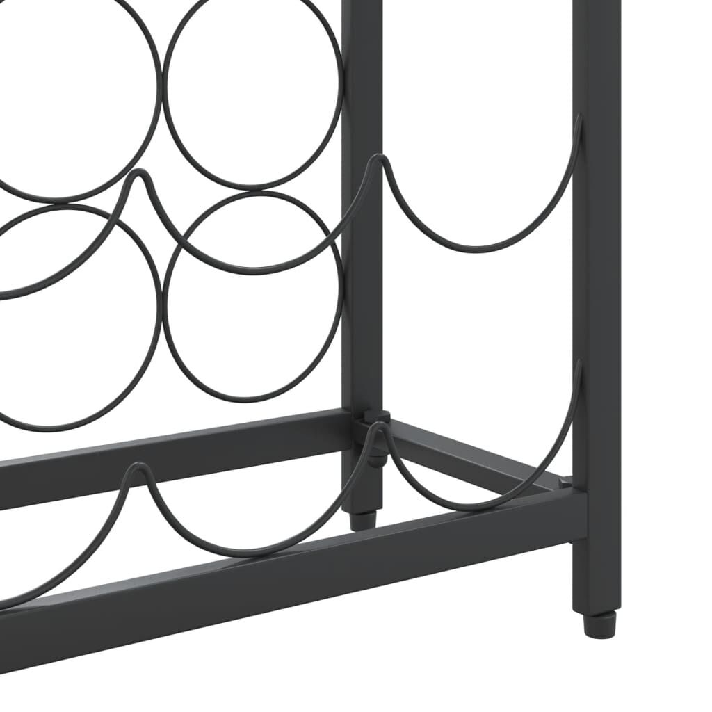vidaXL حامل نبيذ 57 زجاجة لون أسود 200x18x34 سم حديد مطاوع