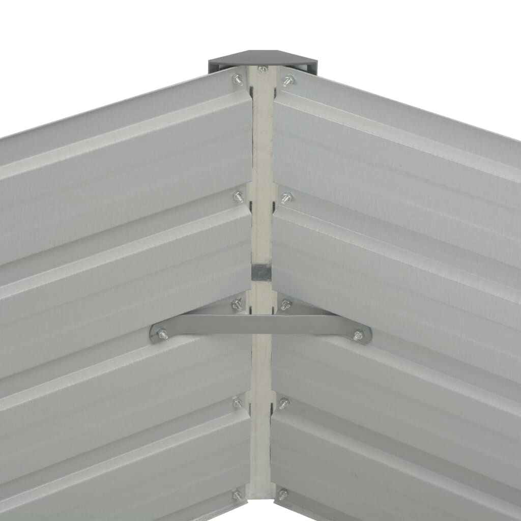 vidaXL حوض حديقة مرتفع بني 129×129×46 سم فولاذ مجلفن