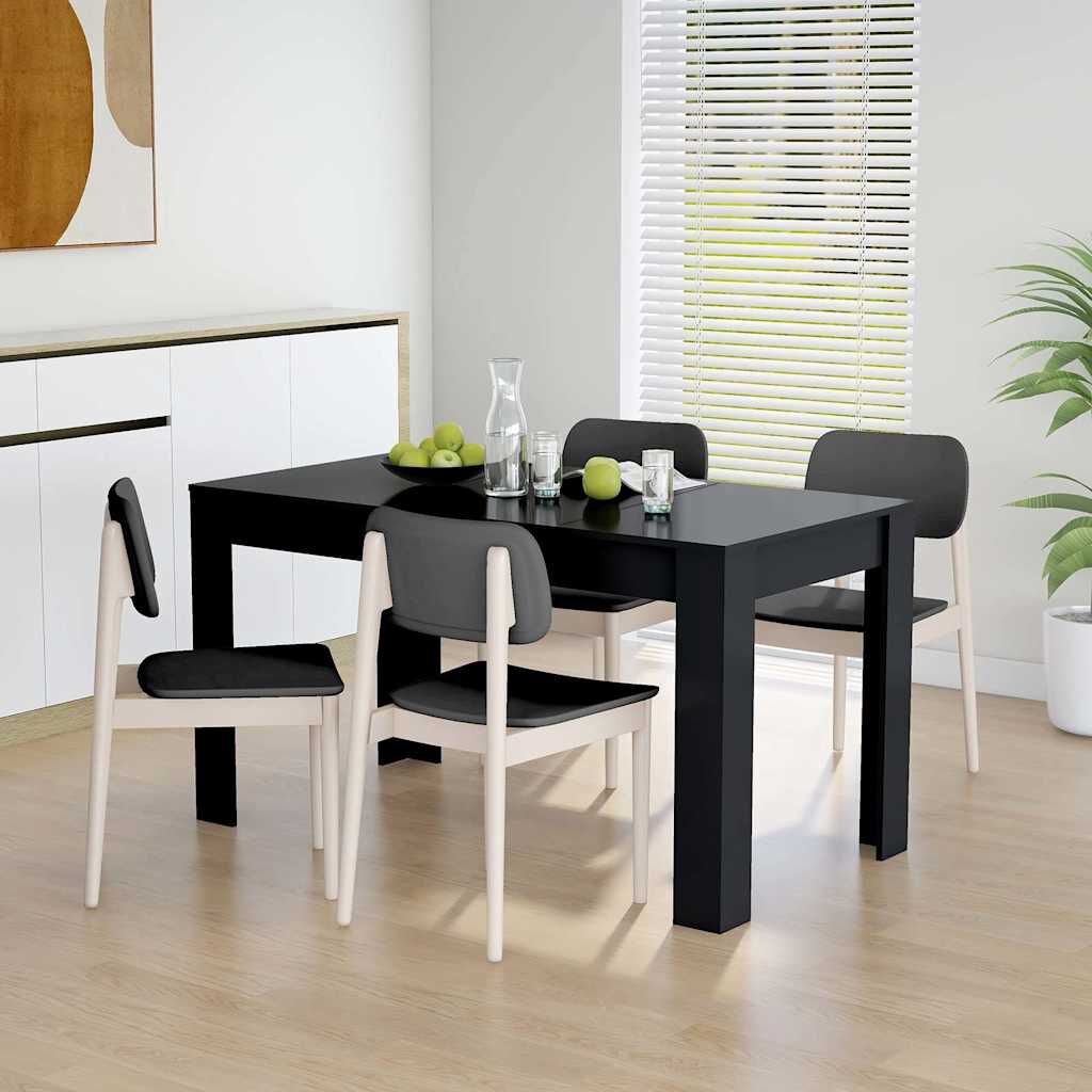 vidaXL طاولة سفرة لون أسود 140×74,5×76 سم خشب صناعي