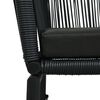 vidaXL كراسي حديقة 2 ق أسود روطان PVC