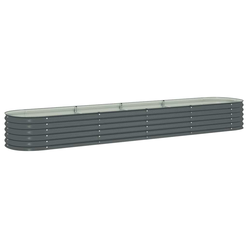 vidaXL حوض حديقة مرتفع 400×80×44 سم فولاذ مجلفن رمادي