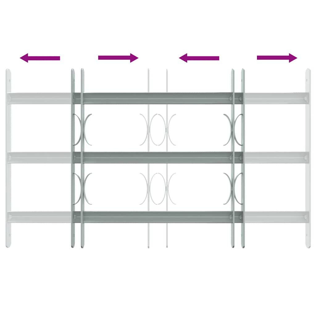 vidaXL شبكة أمان قابلة للتعديل للنوافذ مع 3 قضيب مستعرض 500-650 ملم