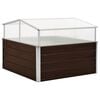 vidaXL دفيئة بني 100&times;100&times;85 سم فولاذ مجلفن