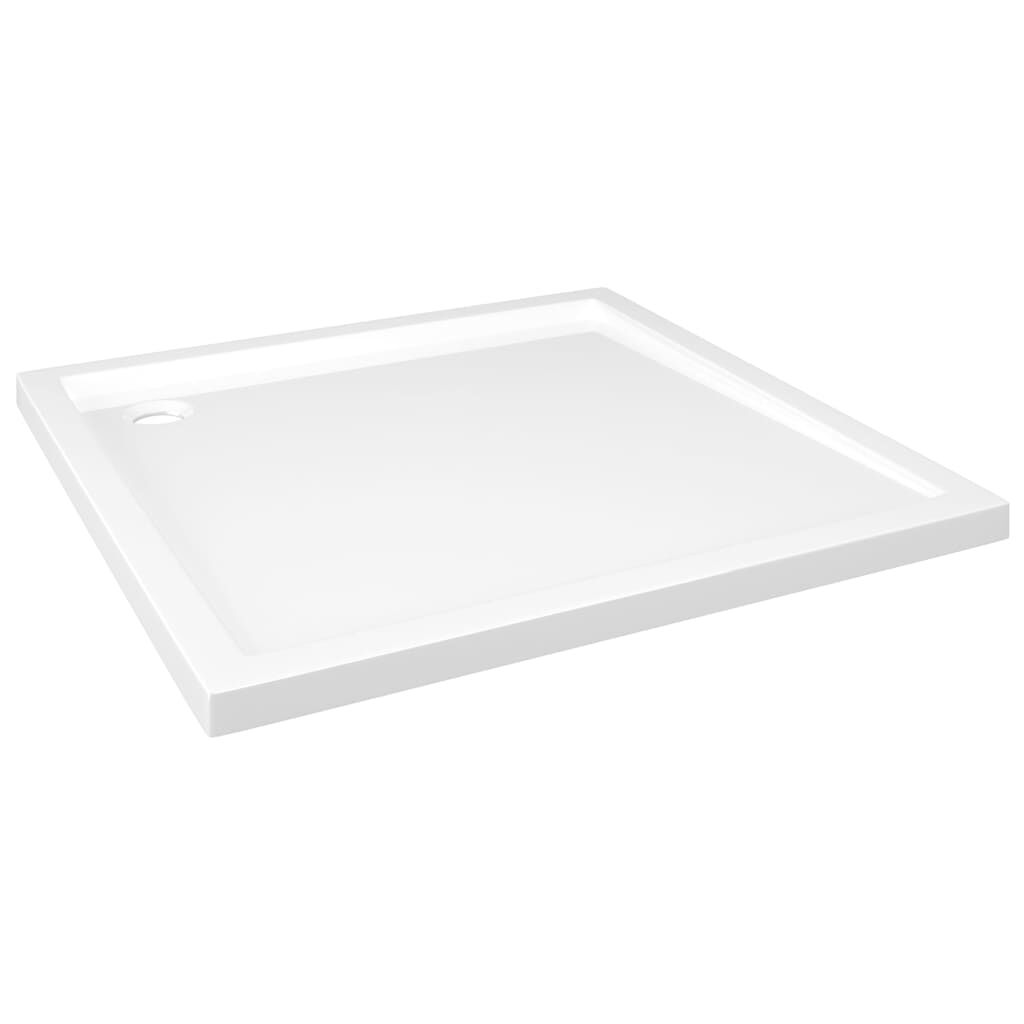 vidaXL قاعدة دش ABS مربعة لون أبيض 80 × 80 سم