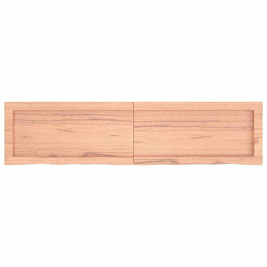 vidaXL رف حائط لون بني فاتح 120*30*(2-4) سم خشب بلوط صلب معالج