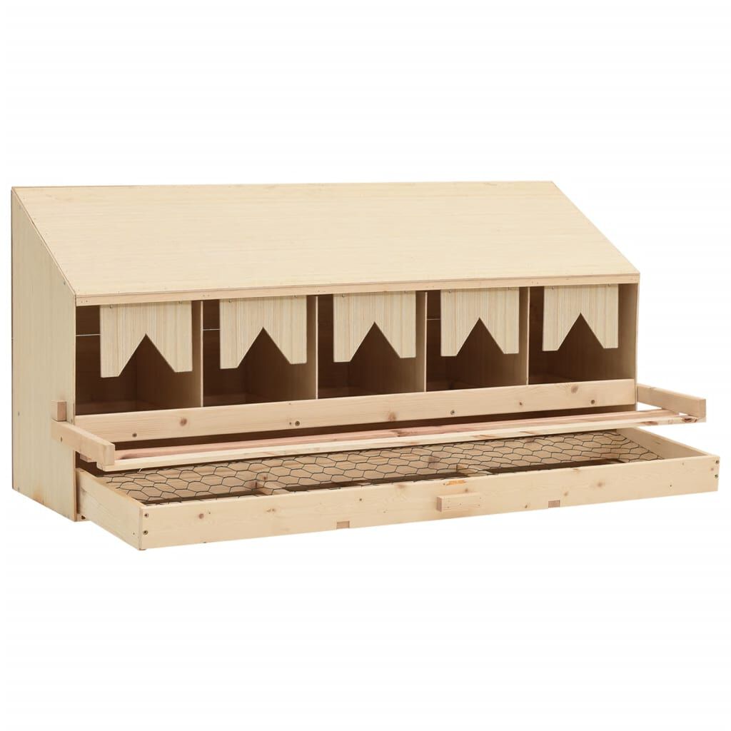 vidaXL عش دجاج 5 حجرات 54x33x117 سم خشب صنوبر صلب