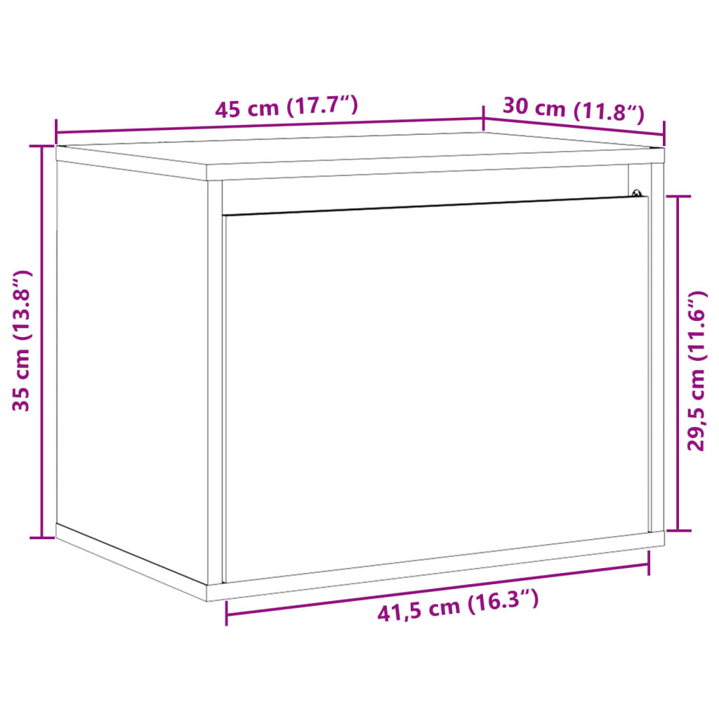 vidaXL خزانة حائط 35x30x45 سم خشب صنوبر صلب