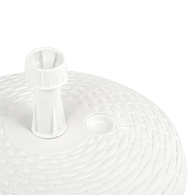 vidaXL قاعدة مظلة مملوءة بالرمل/الماء 20 لتر روطان بلاستيك أبيض