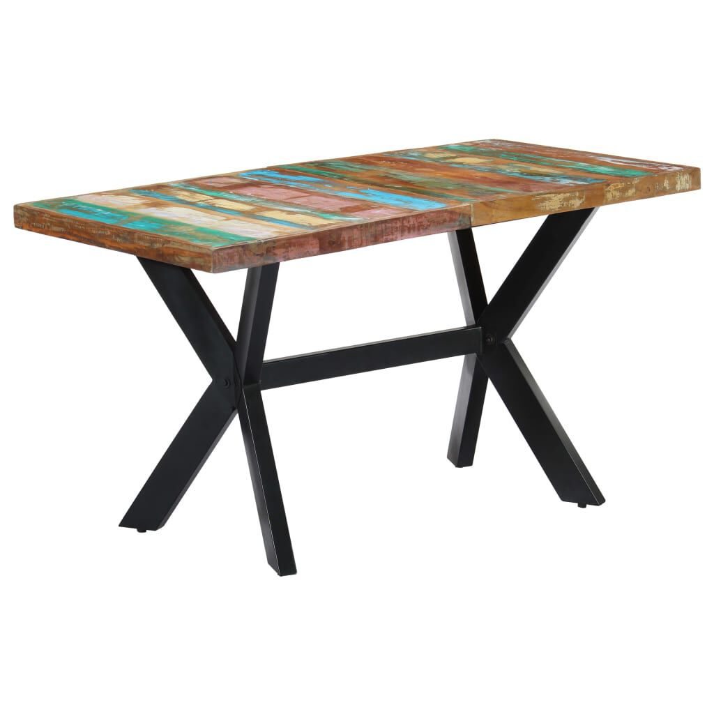 vidaXL طاولة طعام 75x70x140 سم خشب مستصلح صلب