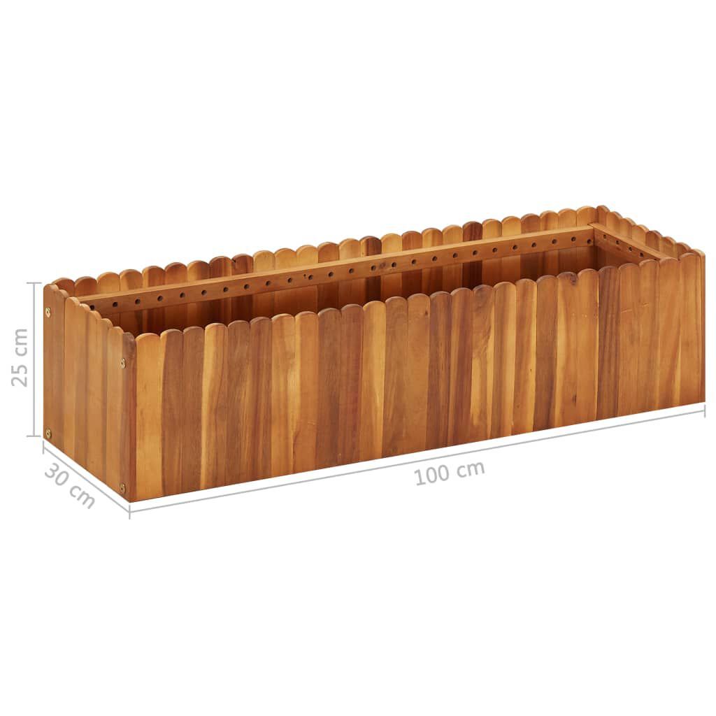 vidaXL حوض حديقة مرتفع 100×30×25 سم خشب أكاسيا صلب
