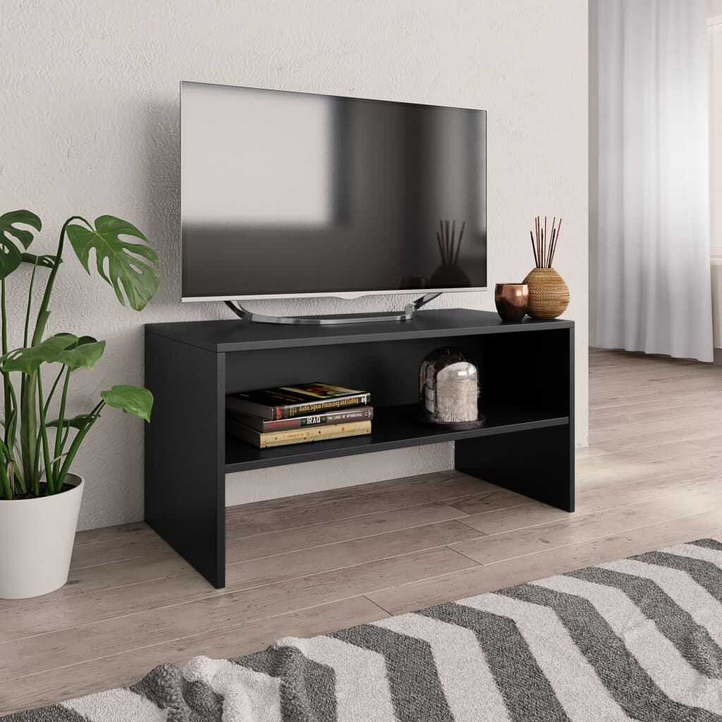 vidaXL خزانة تلفزيون لون أسود 80×40×40 سم خشب صناعي