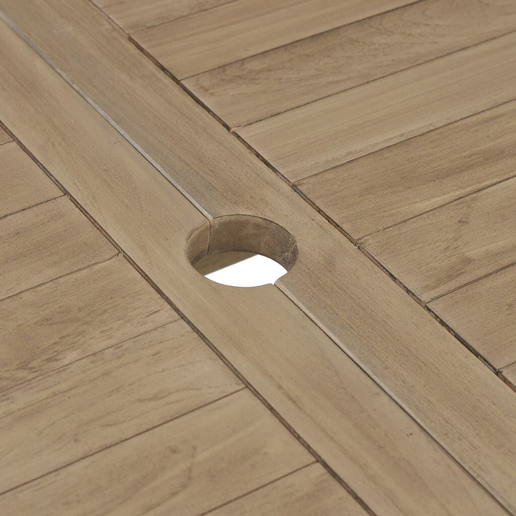 vidaXL طاولة حديقة قابلة للطي 120x70x75 سم خشب ساج صلب رمادي