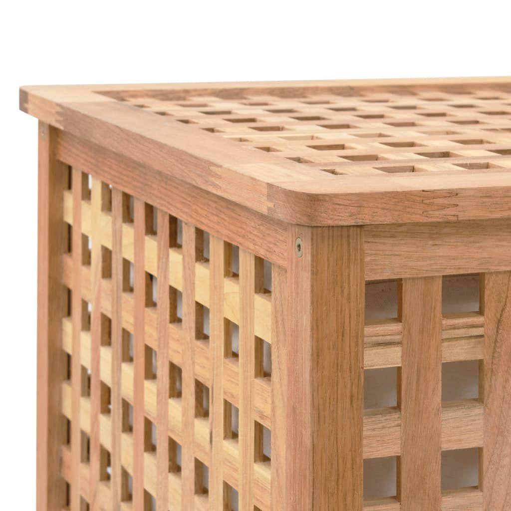 vidaXL سلة غسيل 87.5×46×67 سم خشب جوز صلب
