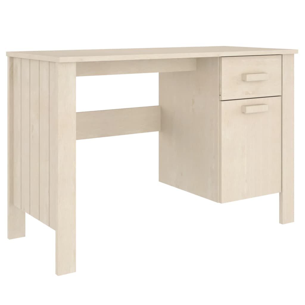 vidaXL مكتب بني عسلي 113×50×75 سم خشب صنوبر صلب