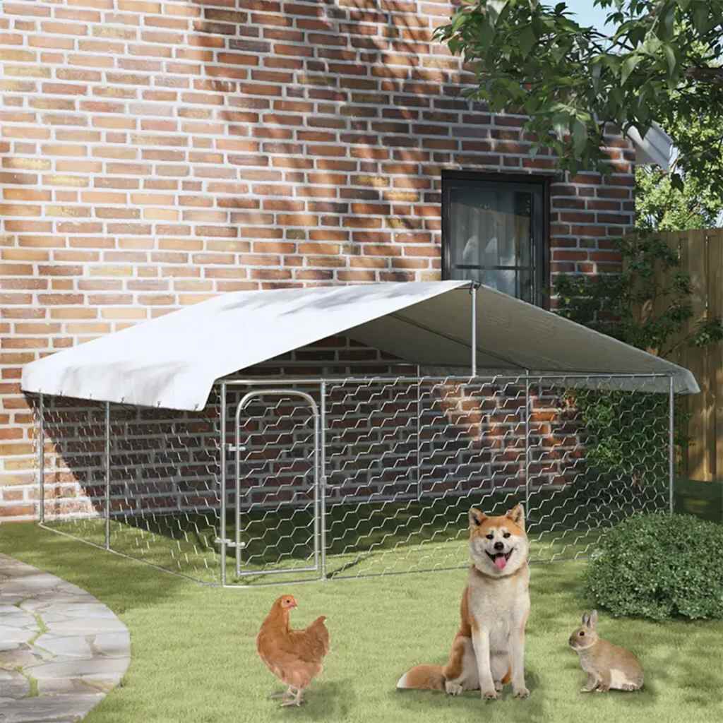 vidaXL منزل كلب خارجي مع سقف 150x300x300 سم