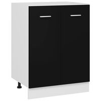 vidaXL خزانة سفلية لون أسود 60×46×81.5 سم خشب صناعي