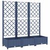 vidaXL حوض حديقة مع تعريشة أزرق رمادي 120×40×121.5 سم PP