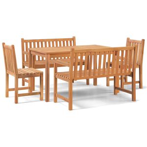 vidaXL عدد 5 قطع طقم سفرة حديقة خشب ساج صلب