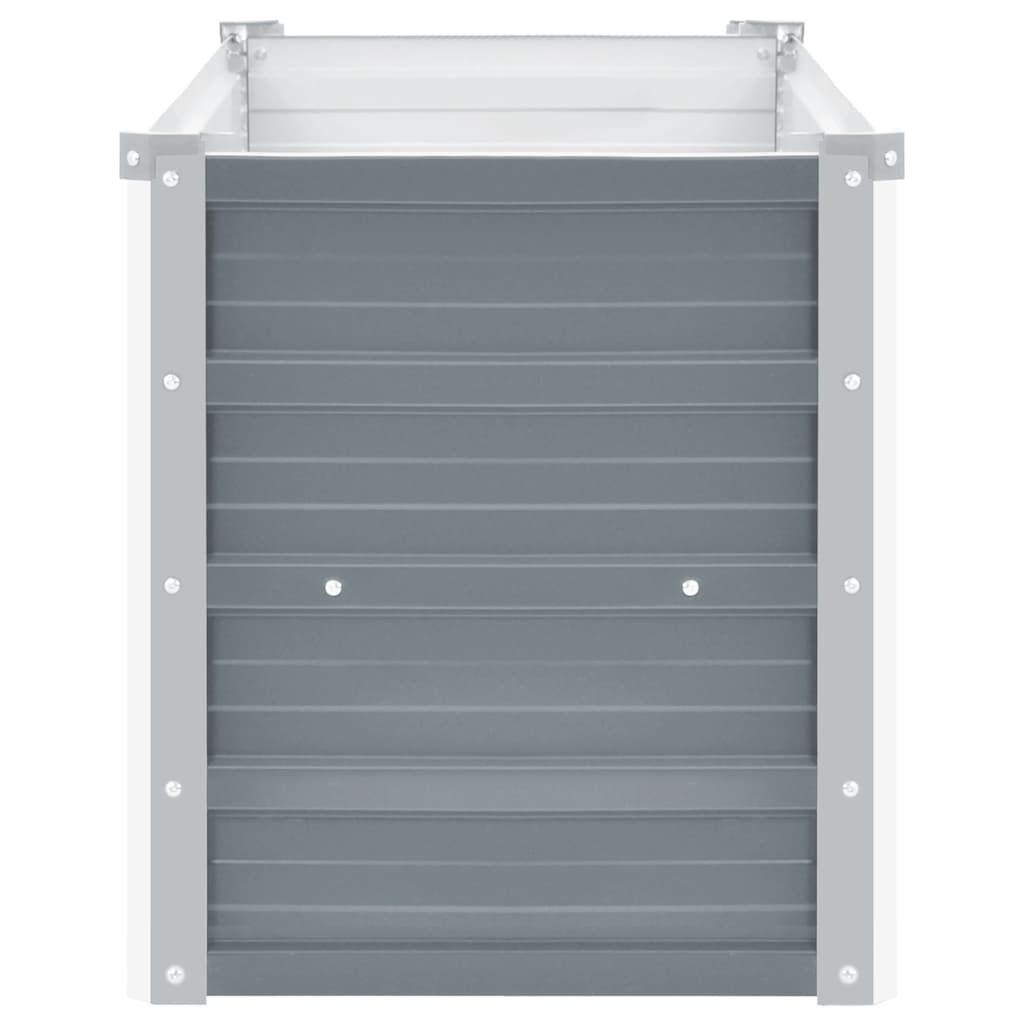 vidaXL حوض حديقة مرتفع فولاذ مجلفن 100×40×45 سم رمادي