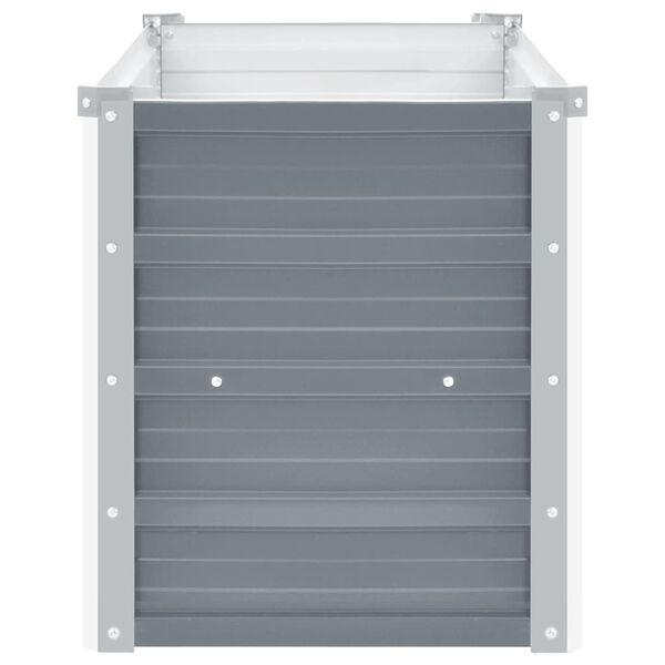 vidaXL حوض حديقة مرتفع فولاذ مجلفن 100×40×45 سم رمادي