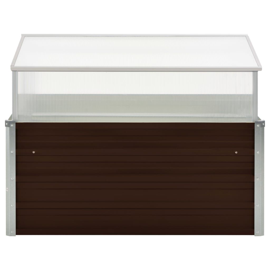 vidaXL دفيئة بني 100×100×85 سم فولاذ مجلفن