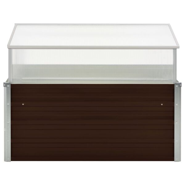 vidaXL دفيئة بني 100×100×85 سم فولاذ مجلفن