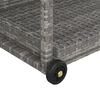 vidaXL عربة بار مع درج أسود 100×45×83 سم بولي روطان