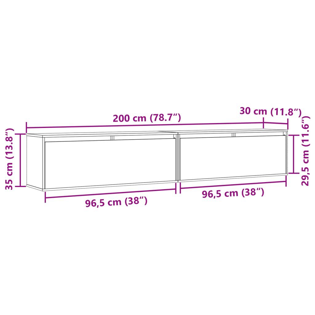 vidaXL خزانات حائط 2ق 35x30x100 سم خشب صنوبر صلب