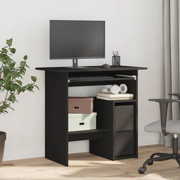 vidaXL مكتب لون أسود 80×45×74 سم خشب صناعي