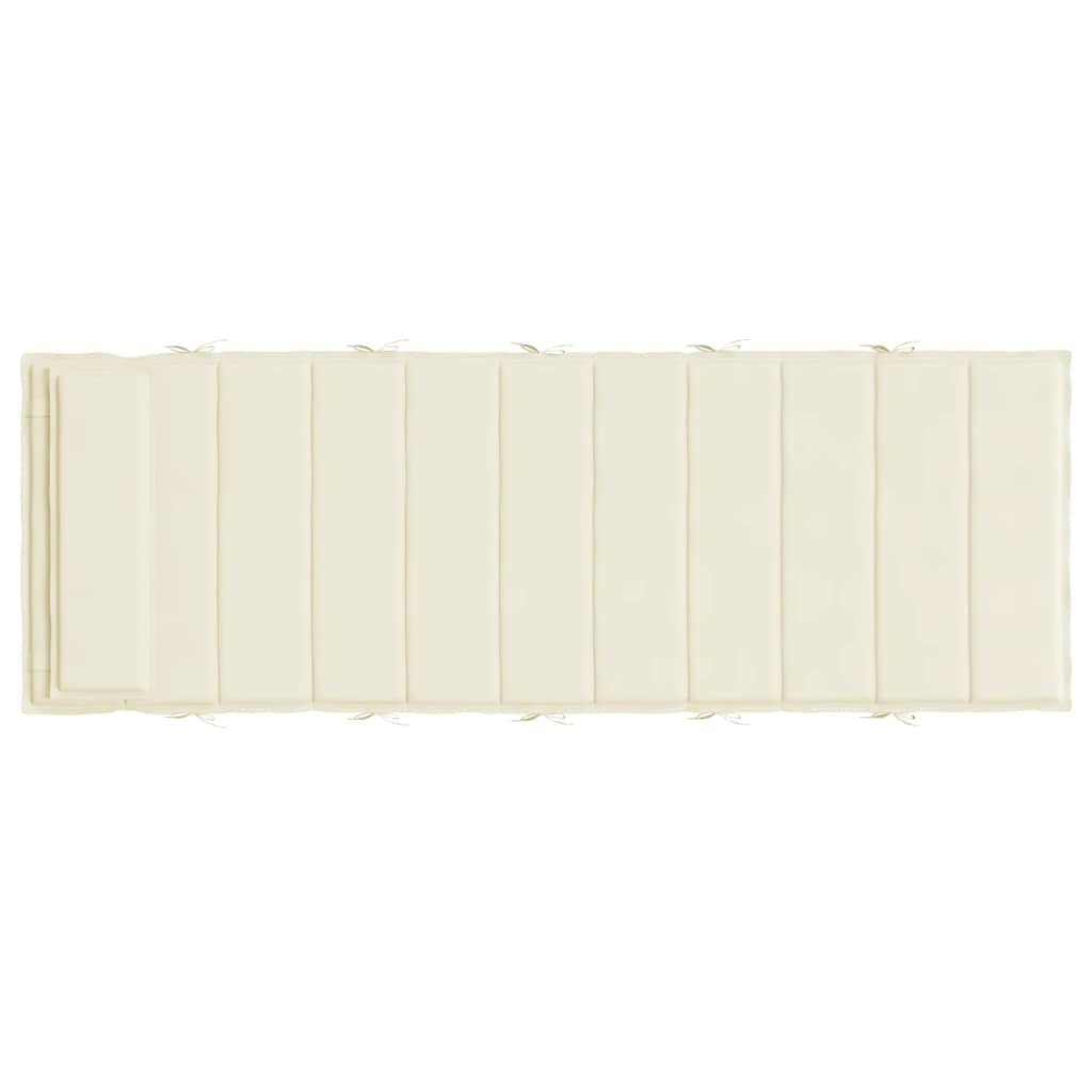 vidaXL وسادة كرسي تشمس كريمي 180×60×3 سم قماش أوكسفورد