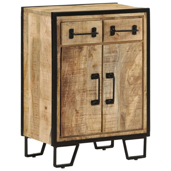 vidaXL خزانة جانبية بدرجين 53×31×72 سم خشب مانجو صلب وحديد