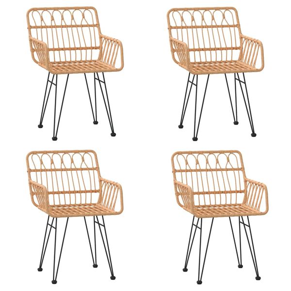 vidaXL عدد 5 قطع طقم سفرة حديقة بولي روطان