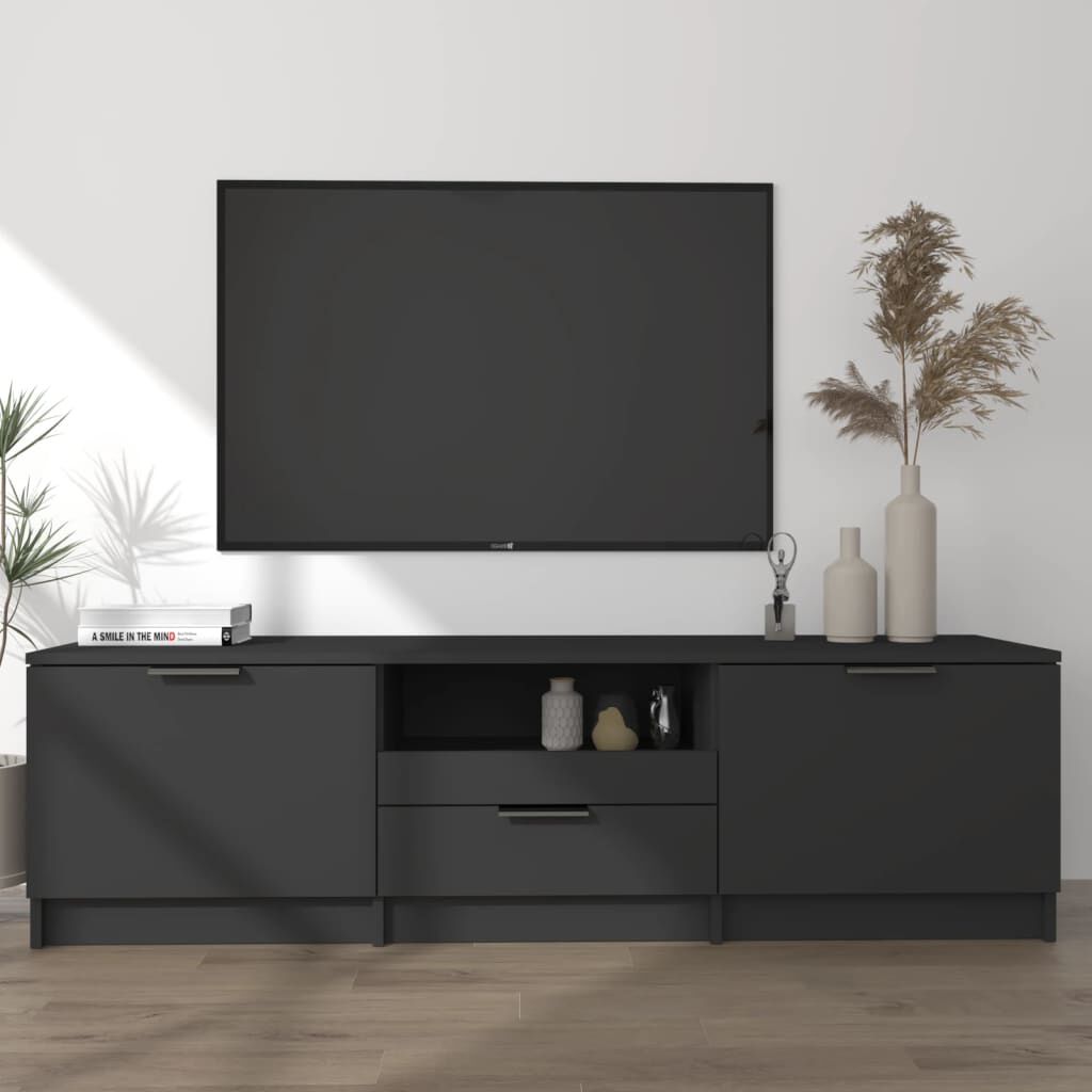 vidaXL خزانة تلفزيون أسود 140×35×40 سم خشب صناعي