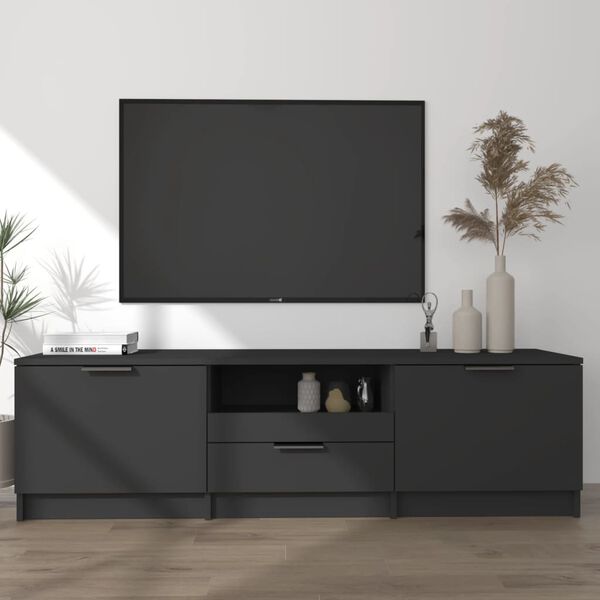 vidaXL خزانة تلفزيون أسود 140×35×40 سم خشب صناعي