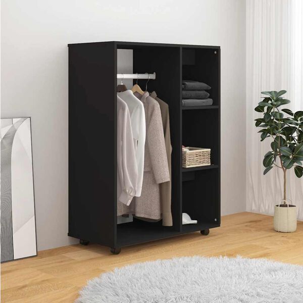 vidaXL دولاب ملابس أسود 80×40×110 سم خشب صناعي