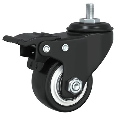 vidaXL عجلات محورية 4 قطع لون أسود 35 ملم حديد