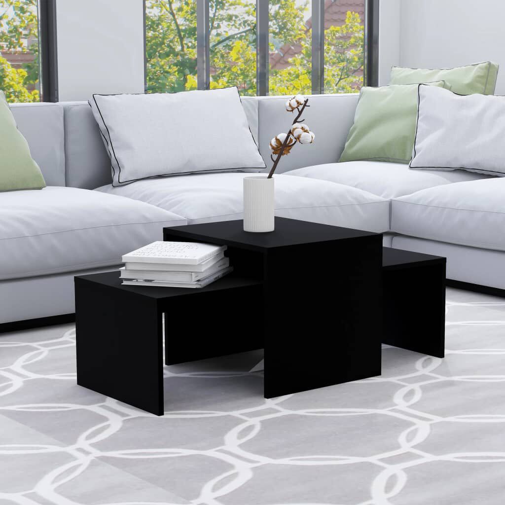 vidaXL طقم طاولة قهوة لون أسود 100×48×40 سم خشب صناعي