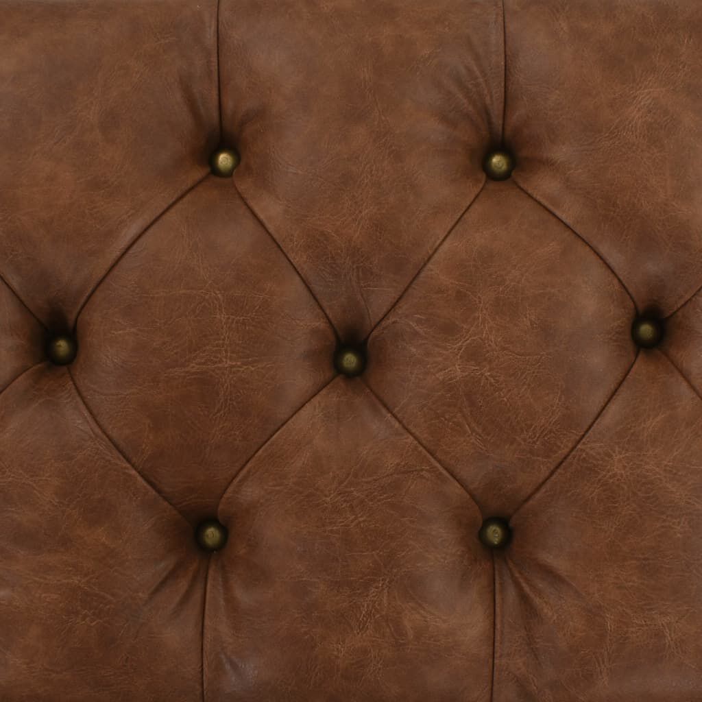 vidaXL مقعد تخزين خشب صلب وجلد صناعي 80.5×41×50 سم