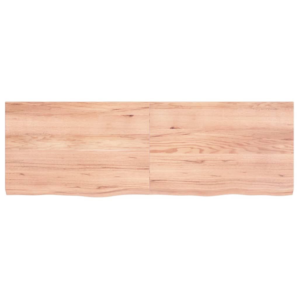 vidaXL سطح طاولة لون بني فاتح 120*40*(2-4) سم خشب بلوط صلب معالج