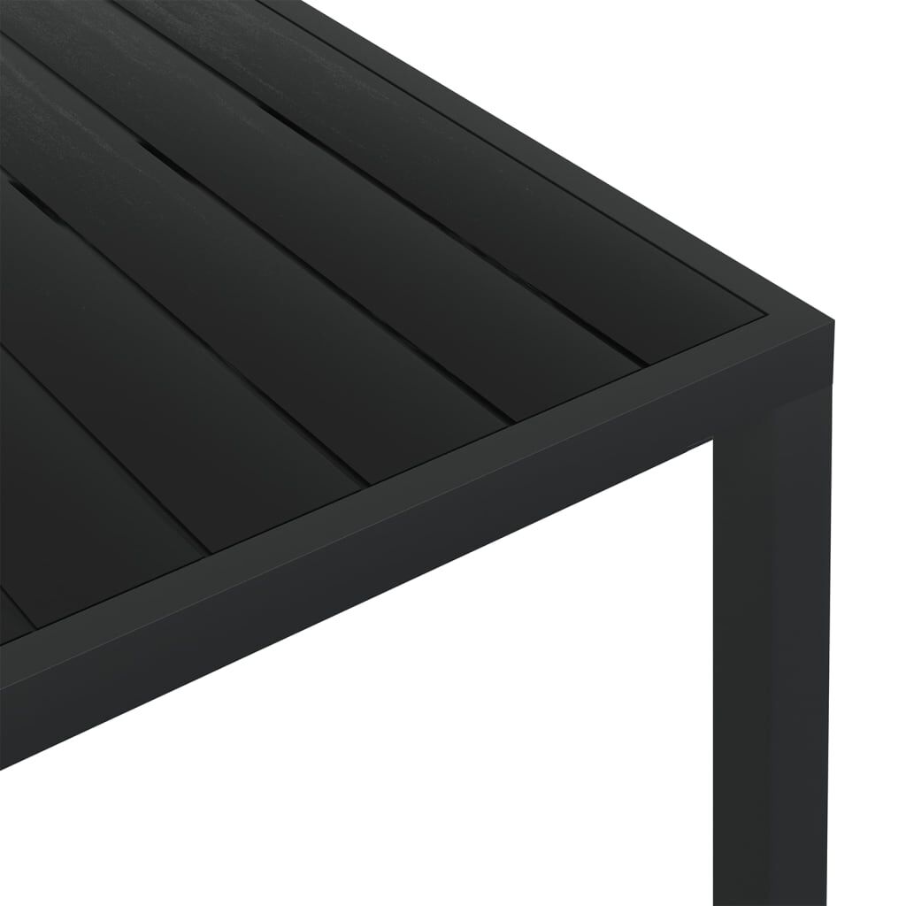 vidaXL طاولة حديقة أسود 150×90×74 سم ألومنيوم و WPC