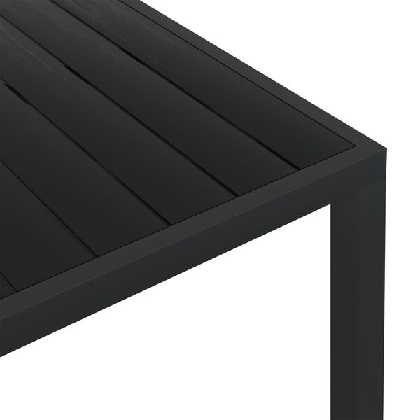 vidaXL طاولة حديقة أسود 150×90×74 سم ألومنيوم و WPC