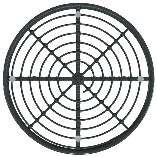 vidaXL طاولة طعام أسود بقطر 80 سم  زجاج مُقسّى وفولاذ