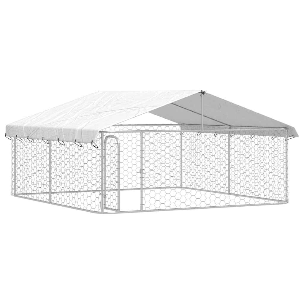 vidaXL منزل كلب خارجي مع سقف 150x300x300 سم