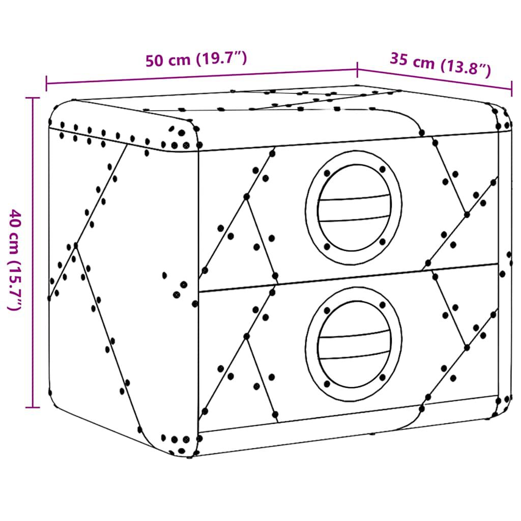طاولة طرفية vidaXL مع درجين طراز طيار طائرة عتيقة