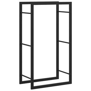 vidaXL حامل حطب لون أسود مطفي 94x28x50 سم فولاذ