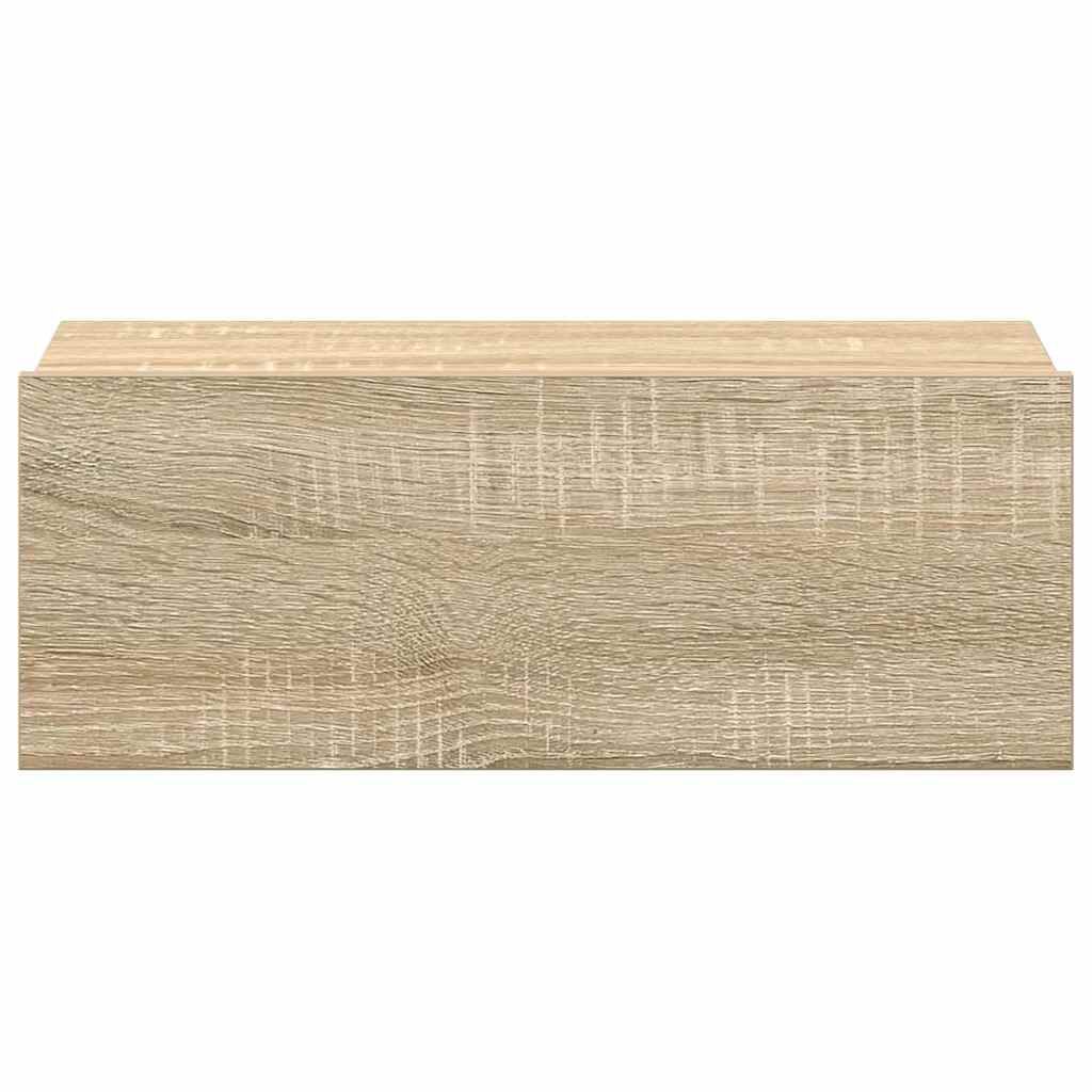 vidaXL منضدة سرير عائمة 2 ق سونوما اوك 40×30×15 سم خشب صناعي