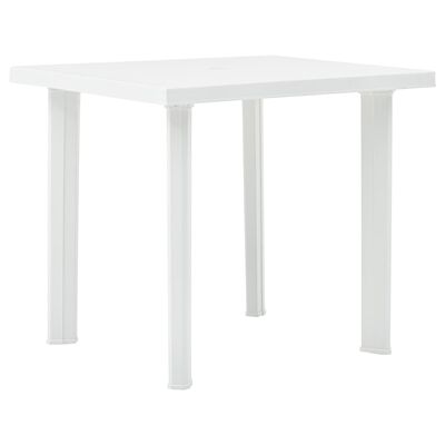 vidaXL طاولة حديقة أبيض 80×75×72 سم بلاستيك