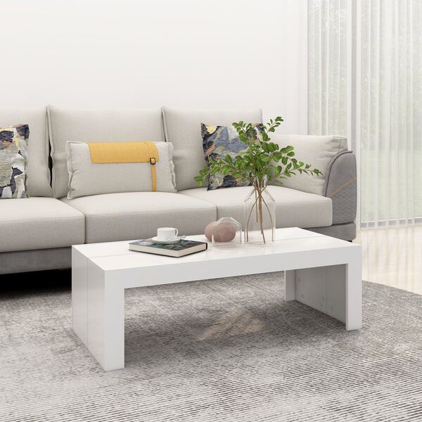 vidaXL طاولة قهوة أبيض 110×50×35 سم خشب صناعي